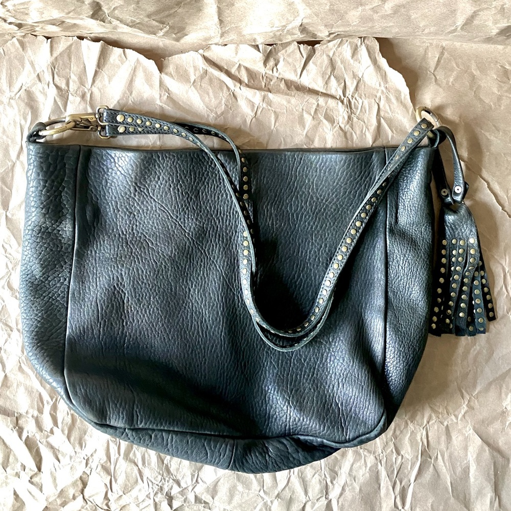 Hamimi Black Camel Leather Oversized Tote